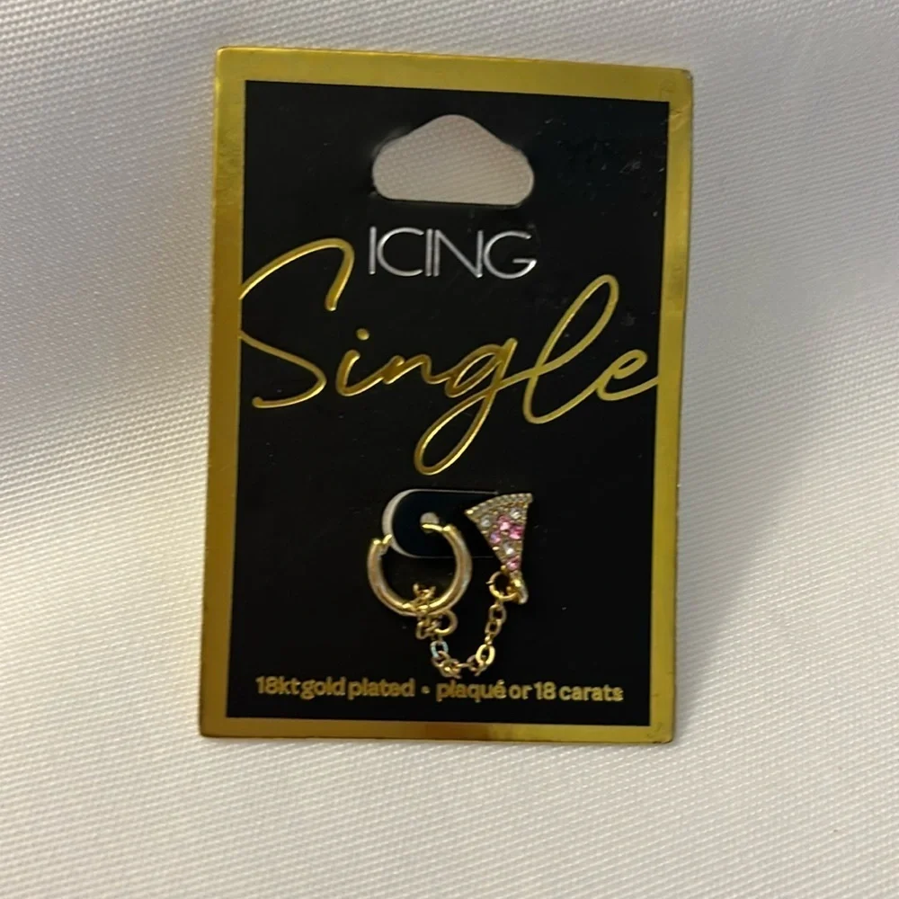 Icing Single Pizza Earring Gold